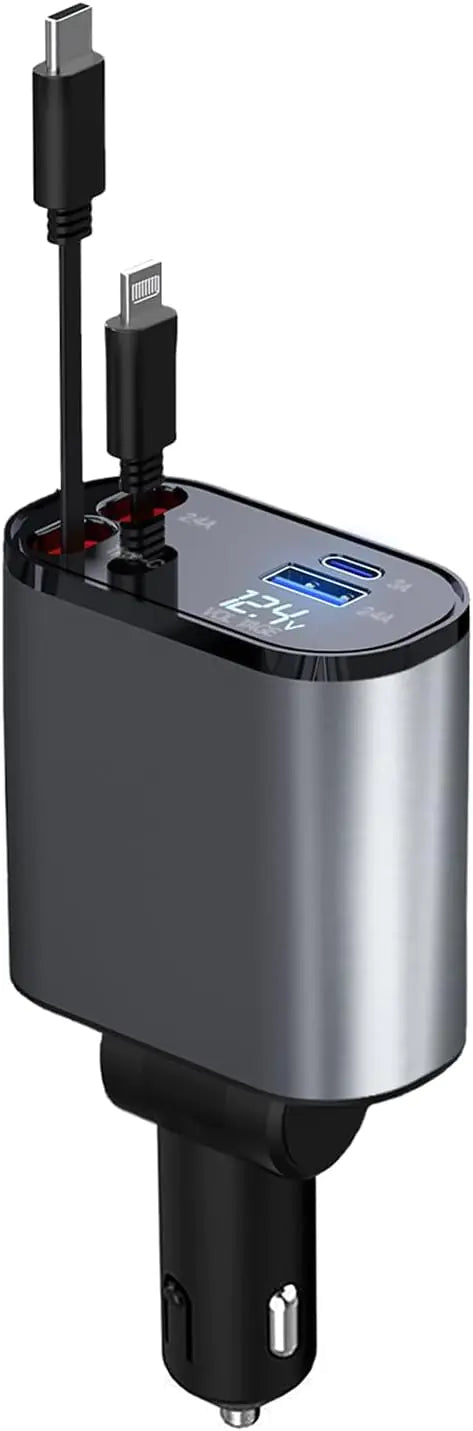 4 IN 1 Retractable Car Charger