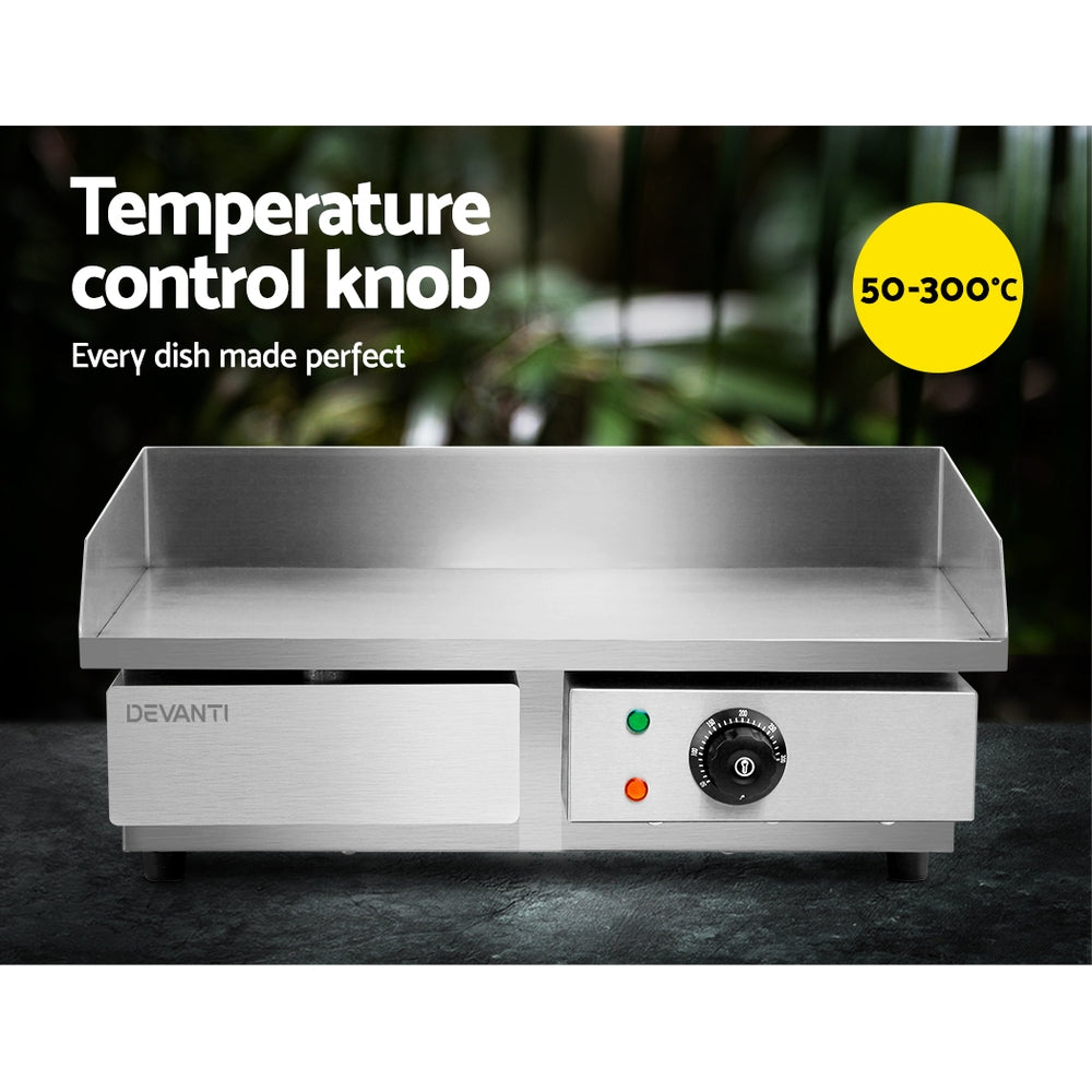 Devanti Commercial Electric Griddle BBQ Grill Pan Hot Plate Stainless