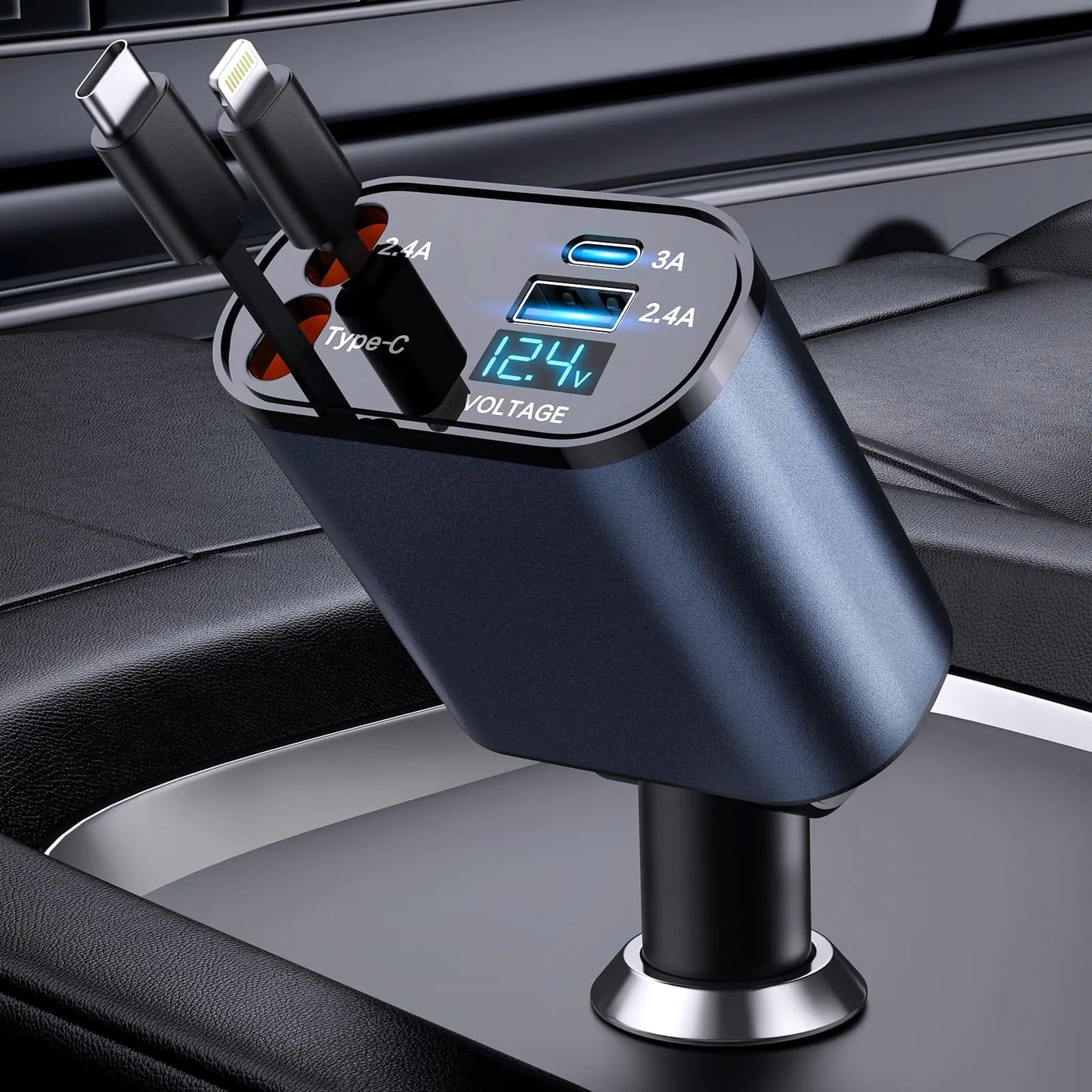 4 IN 1 Retractable Car Charger