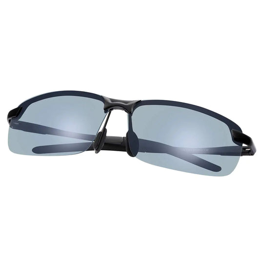 Spring Hinge Photochromic Polarized Sunglasses for Men and Women Al-Mg Metal Frame Sports Driving Glasses UV400 Protection Eyeglasses Anti Glare Eye Fatigue Golf Fishing Cycling Ultra-light Eyewear
