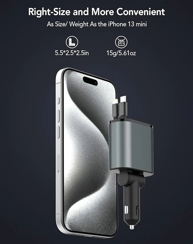 4 IN 1 Retractable Car Charger