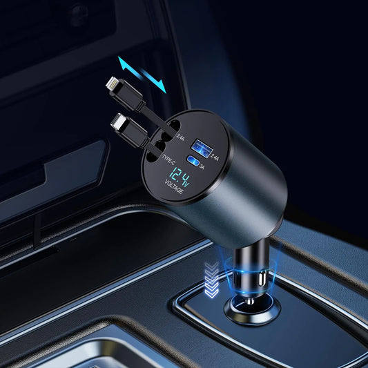 4 IN 1 Retractable Car Charger